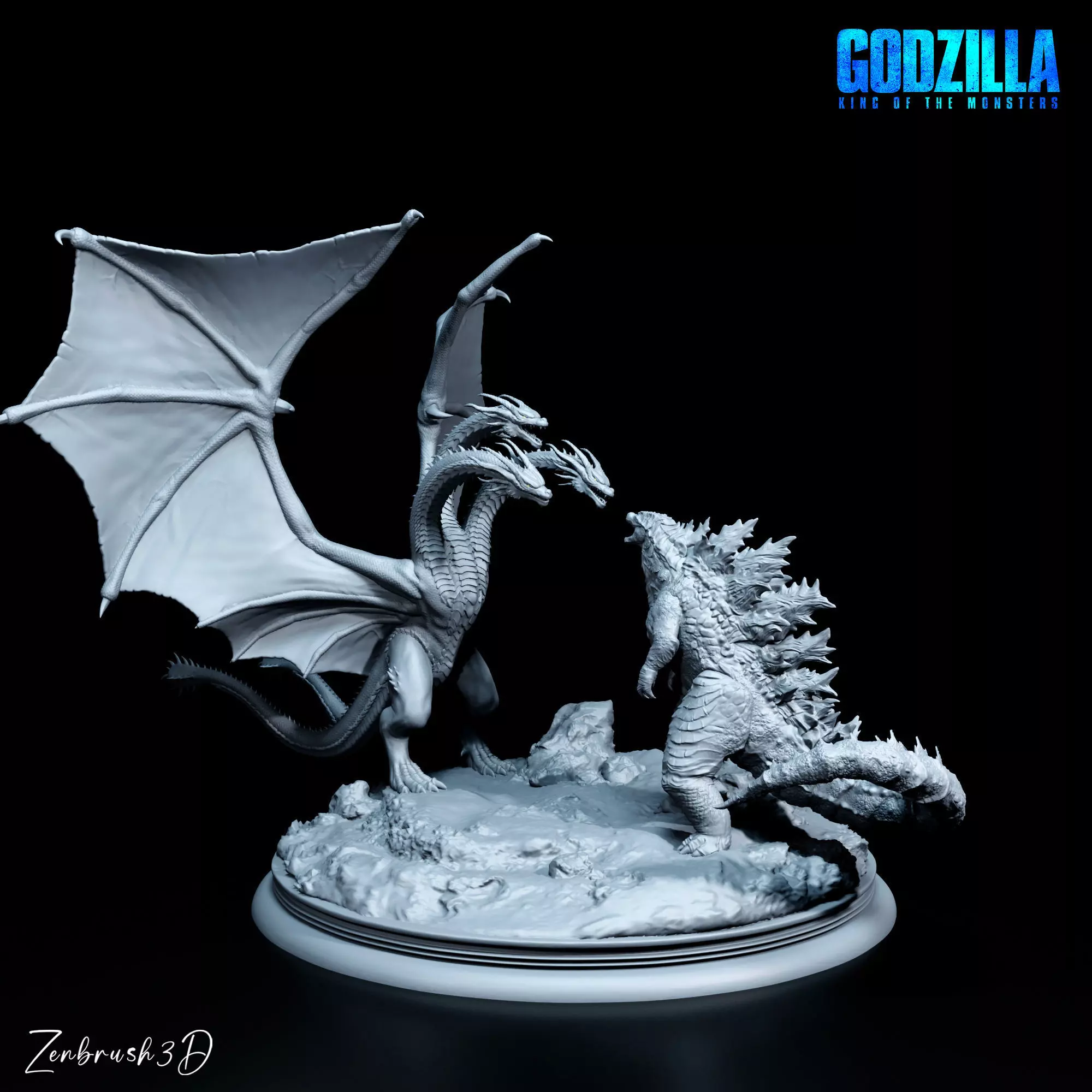 GODZILLA VS KING GHIDORAH 3D PRINTING MODEL STL 3D print model_0