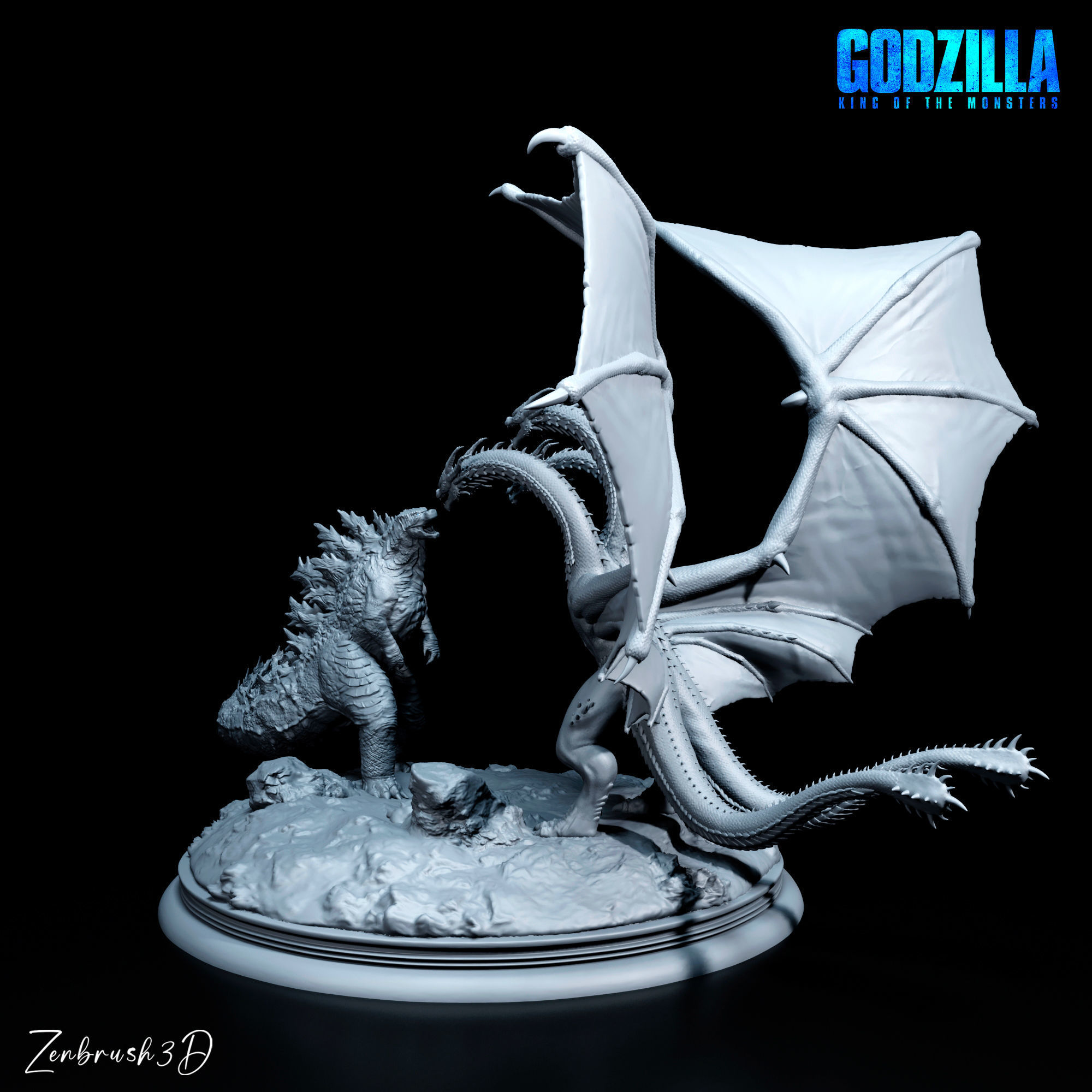 GODZILLA VS KING GHIDORAH 3D PRINTING MODEL STL 3D print model_4