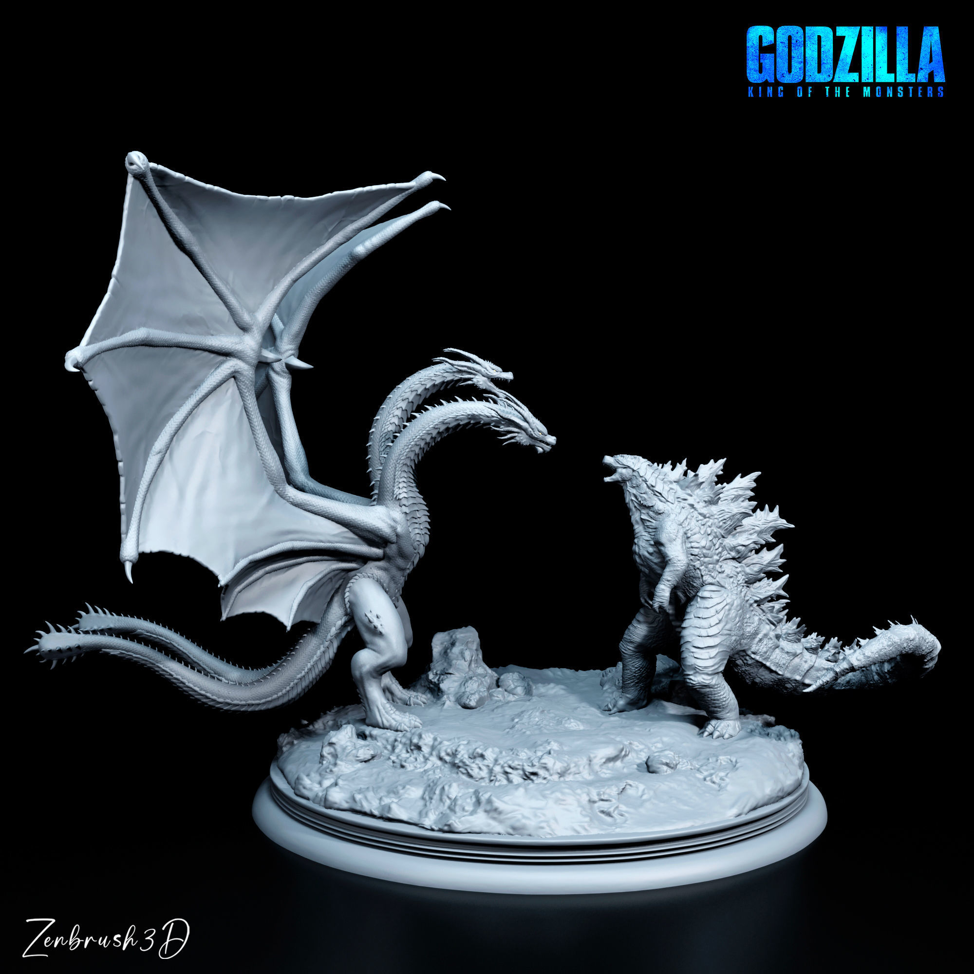 GODZILLA VS KING GHIDORAH 3D PRINTING MODEL STL 3D print model_1
