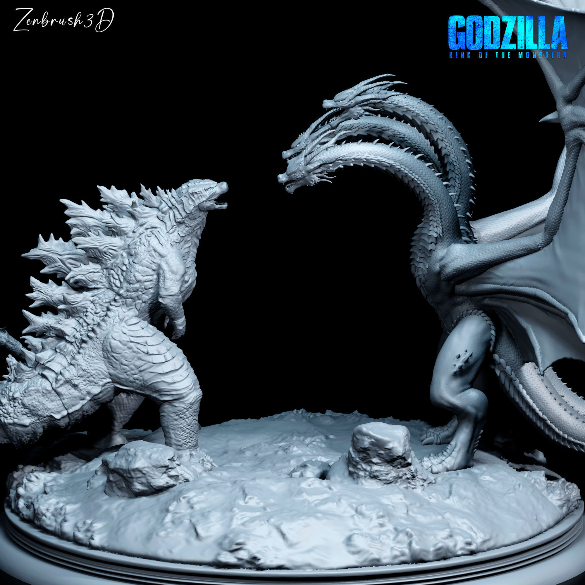 GODZILLA VS KING GHIDORAH 3D PRINTING MODEL STL 3D print model_5