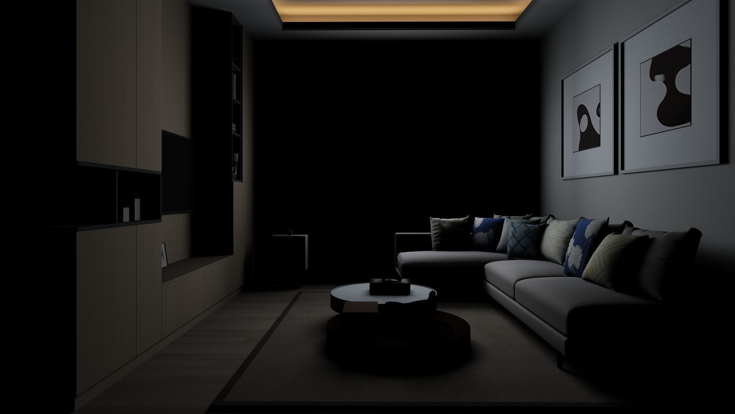 Living Room-Interior design scene 3D model 3D model_4