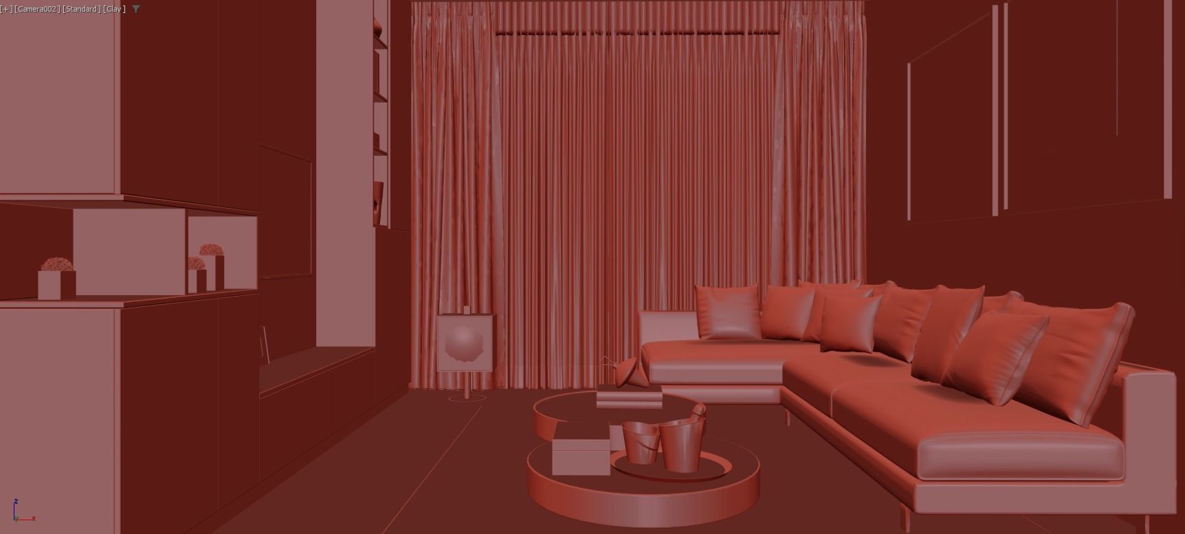 Living Room-Interior design scene 3D model 3D model_7