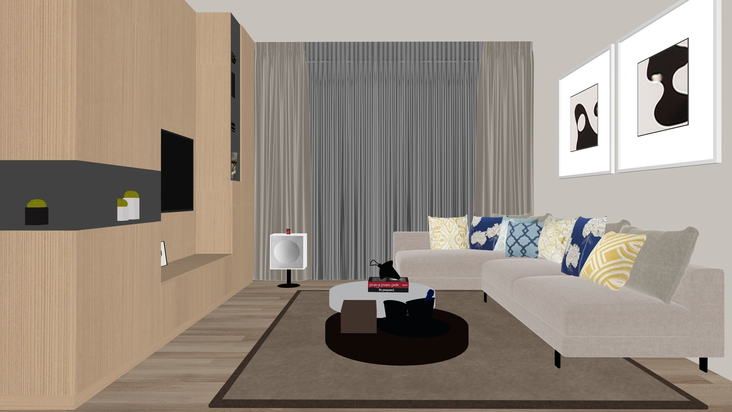 Living Room-Interior design scene 3D model 3D model_3