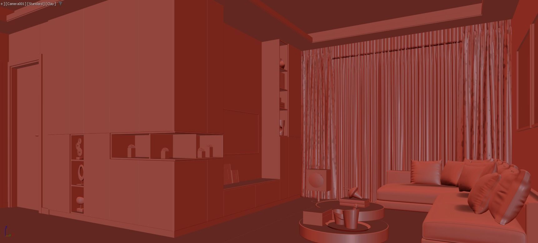 Living Room-Interior design scene 3D model 3D model_13