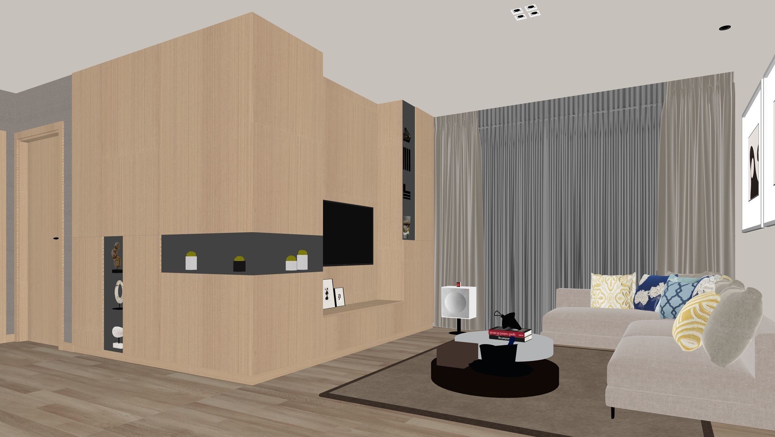 Living Room-Interior design scene 3D model 3D model_9