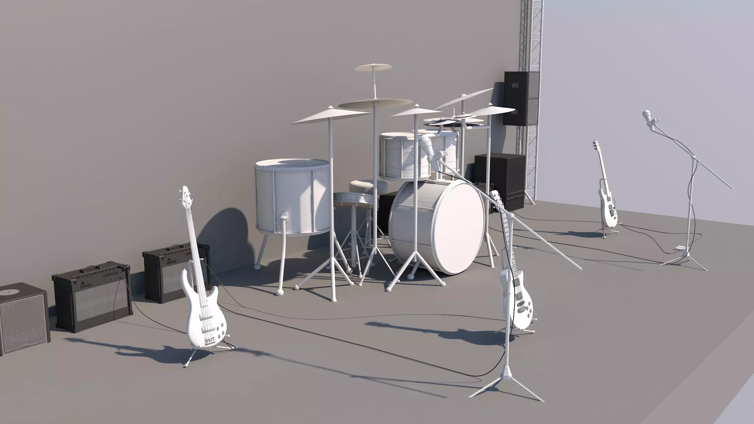 Full Band Setup 3D Model Low-poly 3D model_0