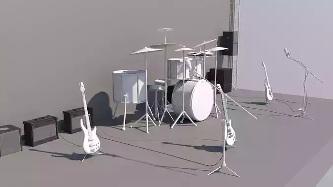 Full Band Setup 3D Model Low-poly 3D model