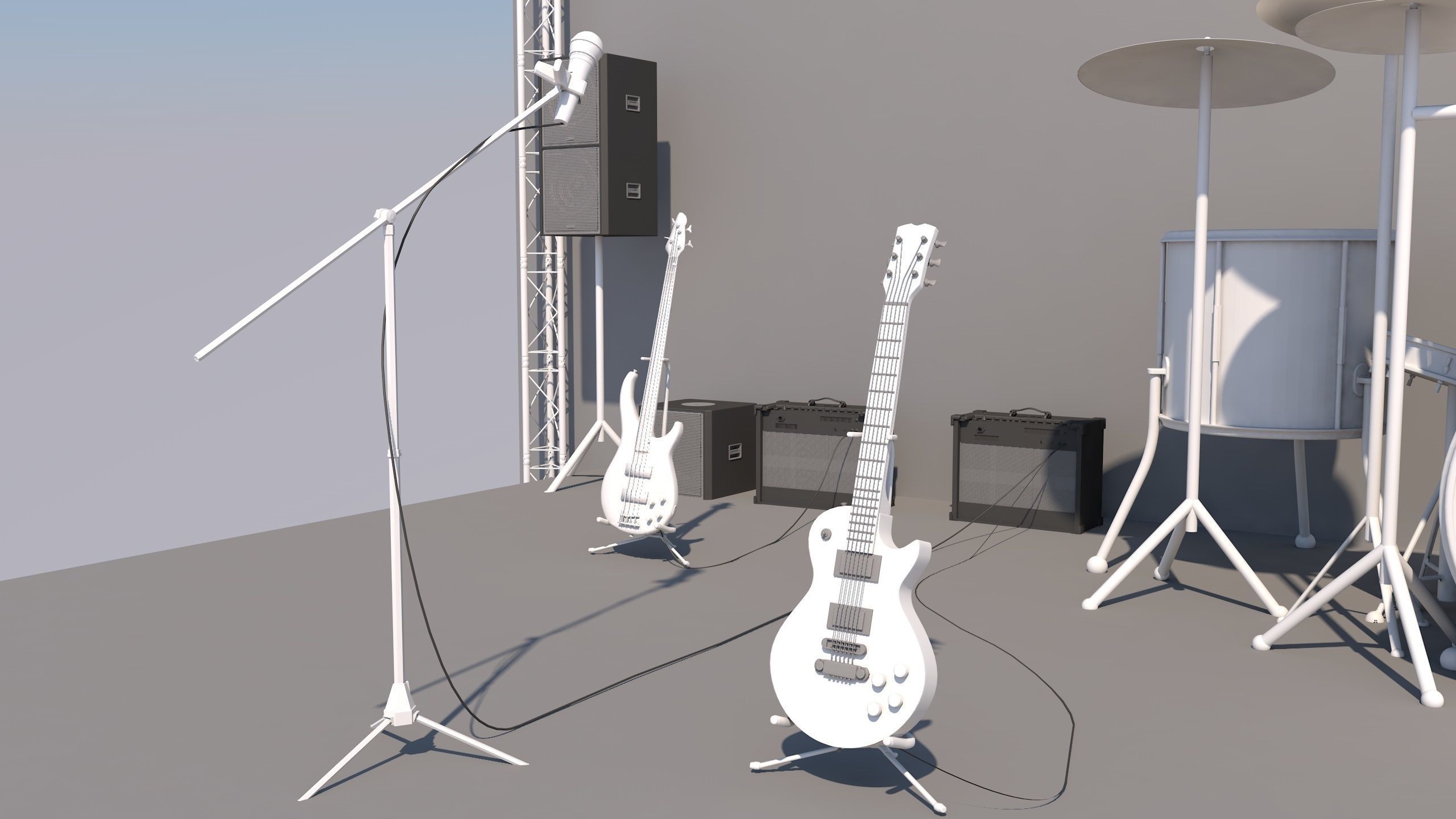 Full Band Setup 3D Model Low-poly 3D model_2
