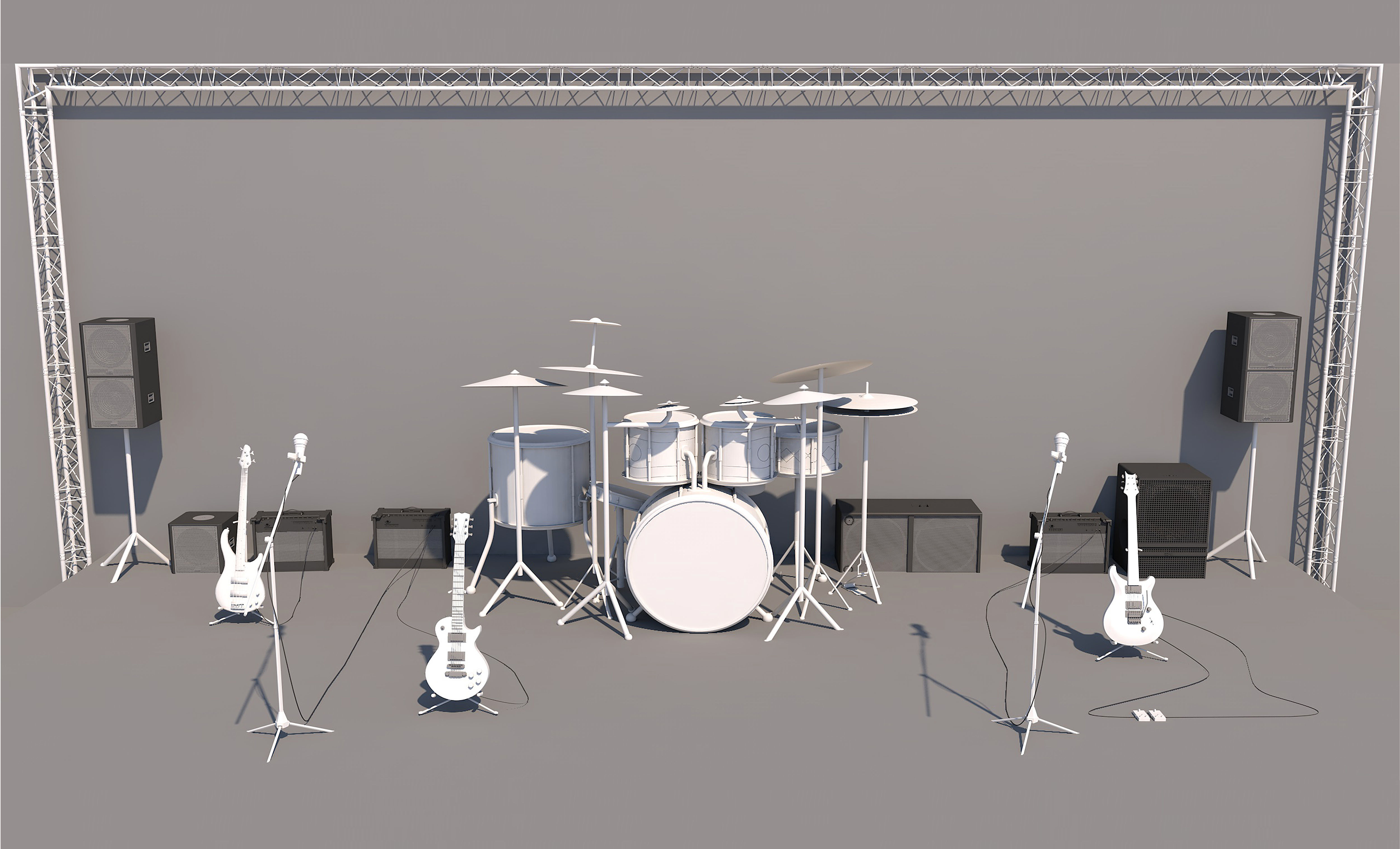 Full Band Setup 3D Model Low-poly 3D model_1