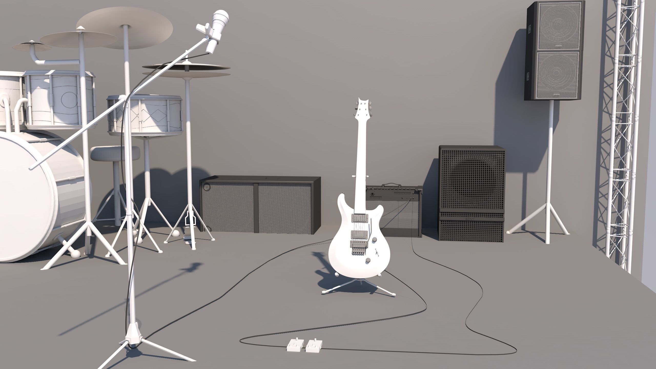 Full Band Setup 3D Model Low-poly 3D model_3