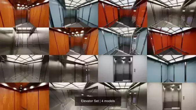 Elevator Set 3D Model Collection