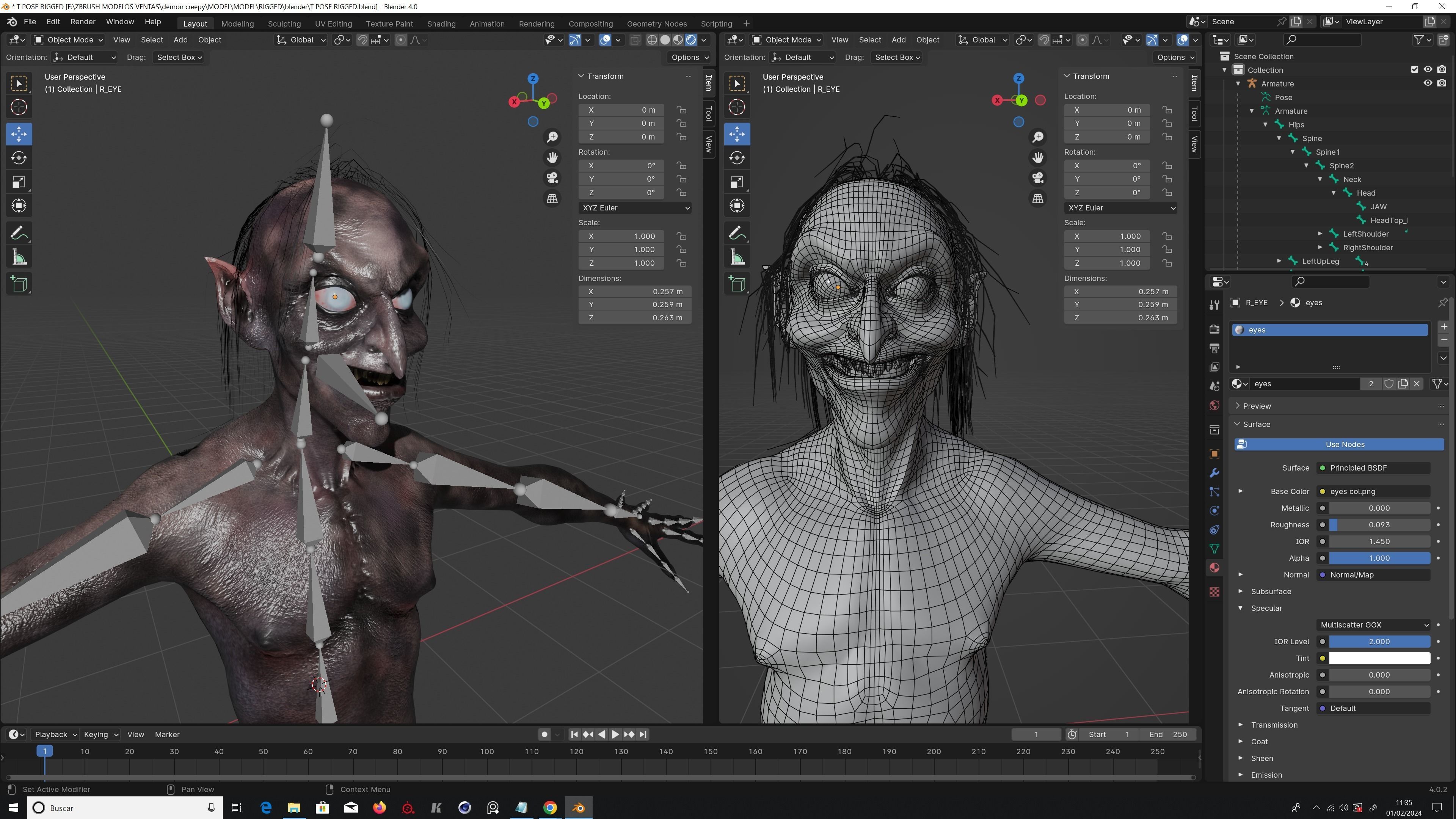 CREEPY DEMON Low-poly 3D model_12