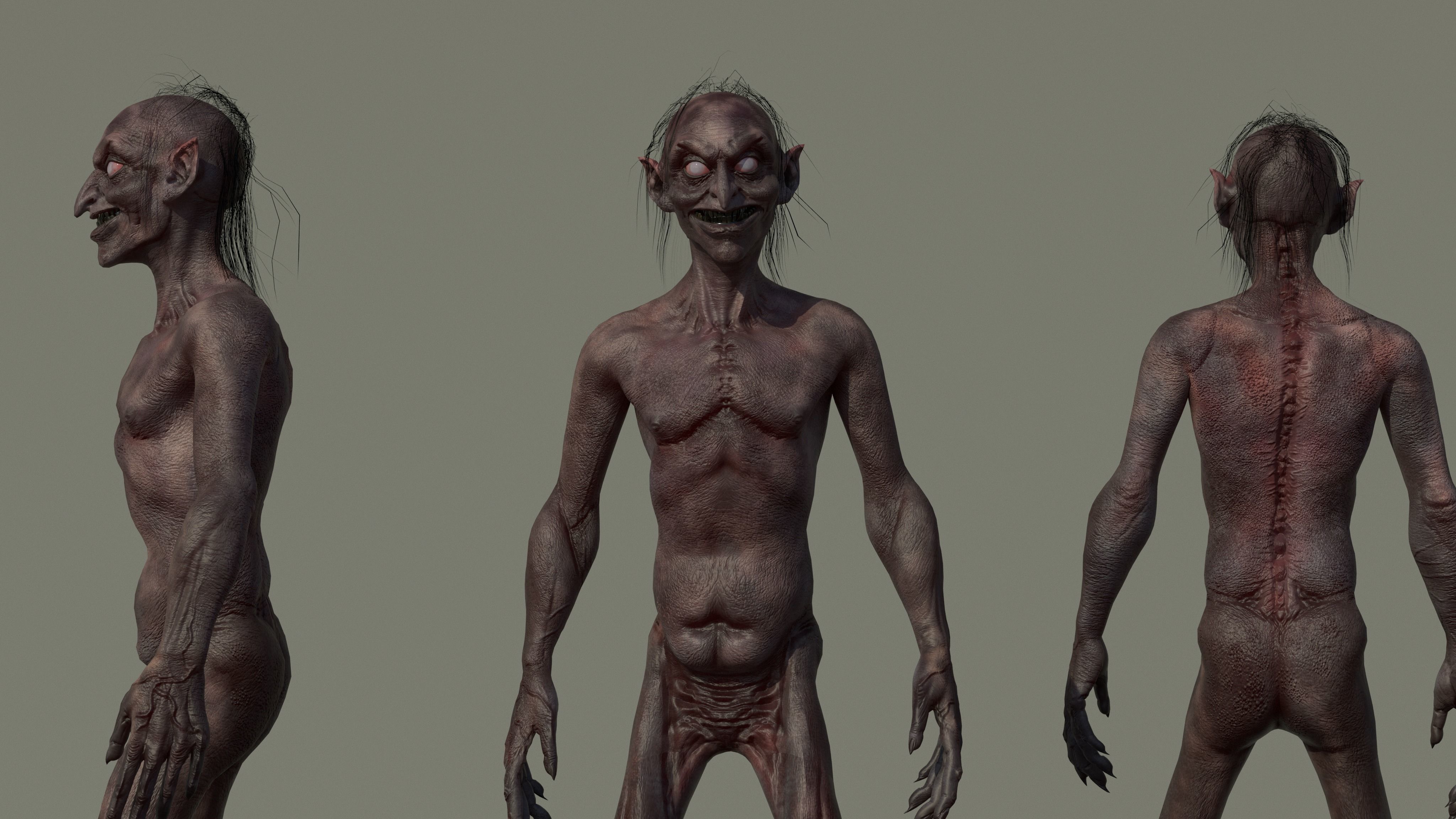 CREEPY DEMON Low-poly 3D model_2