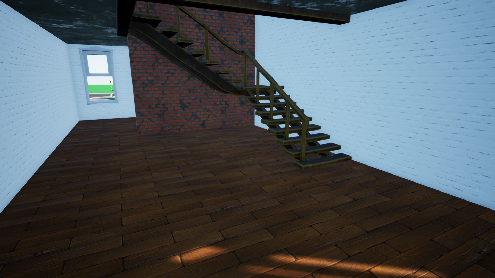 Stylized UK Modular House and Road Low-poly 3D model_12