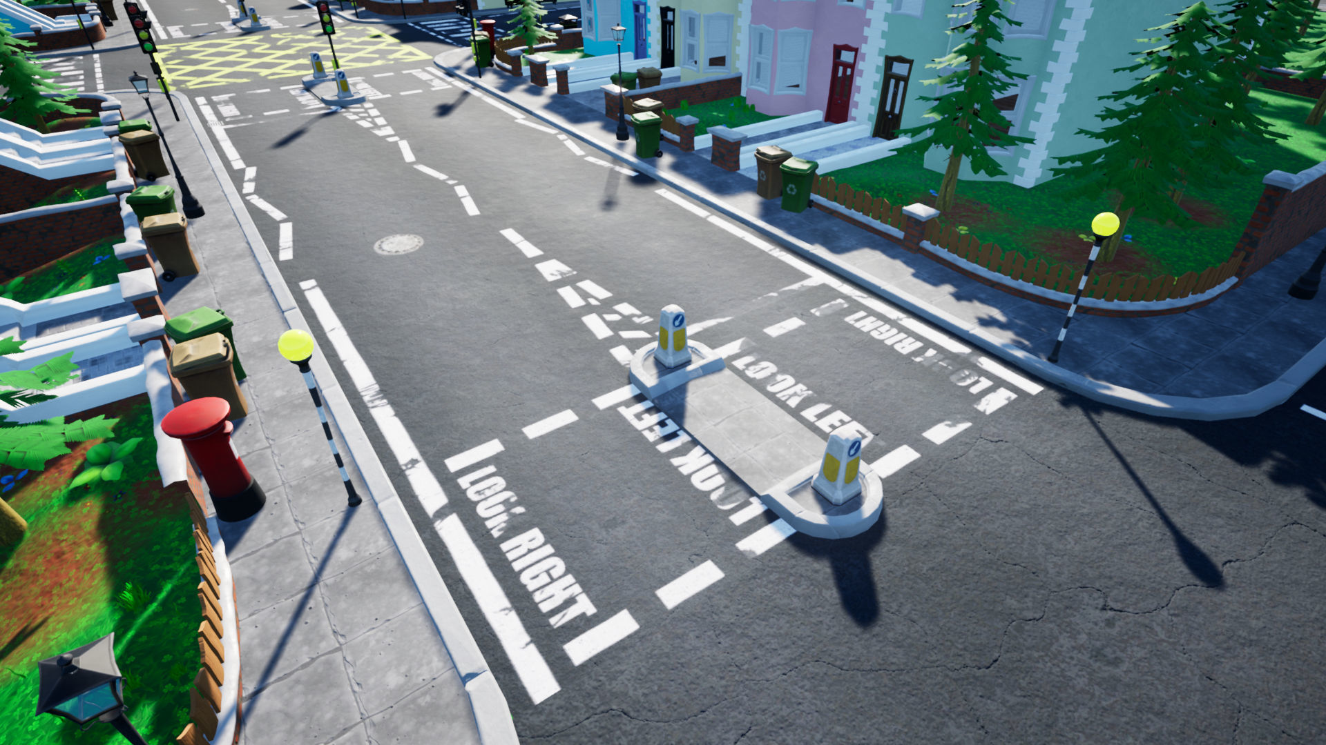 Stylized UK Modular House and Road Low-poly 3D model_6