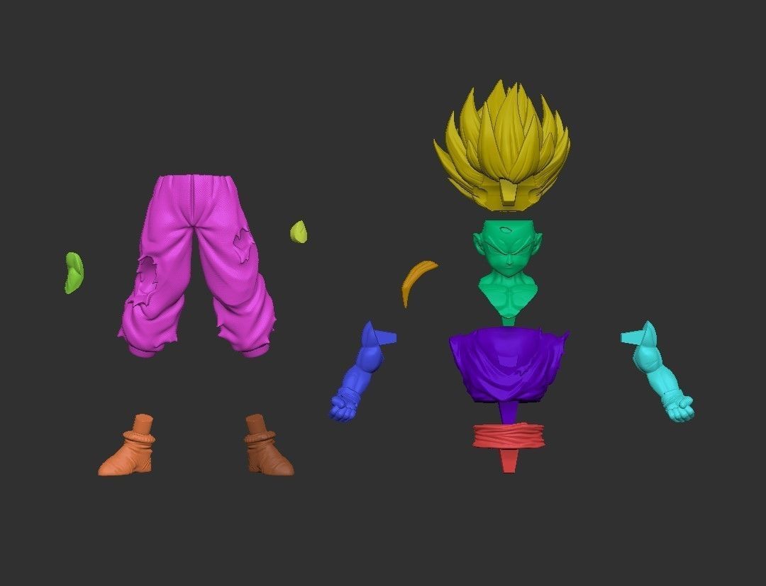 Dragonball Gohan saiyan form 3D print model_5