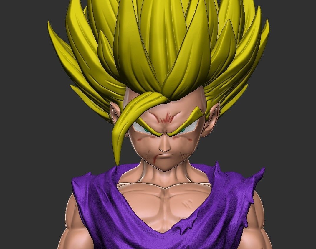 Dragonball Gohan saiyan form 3D print model_3