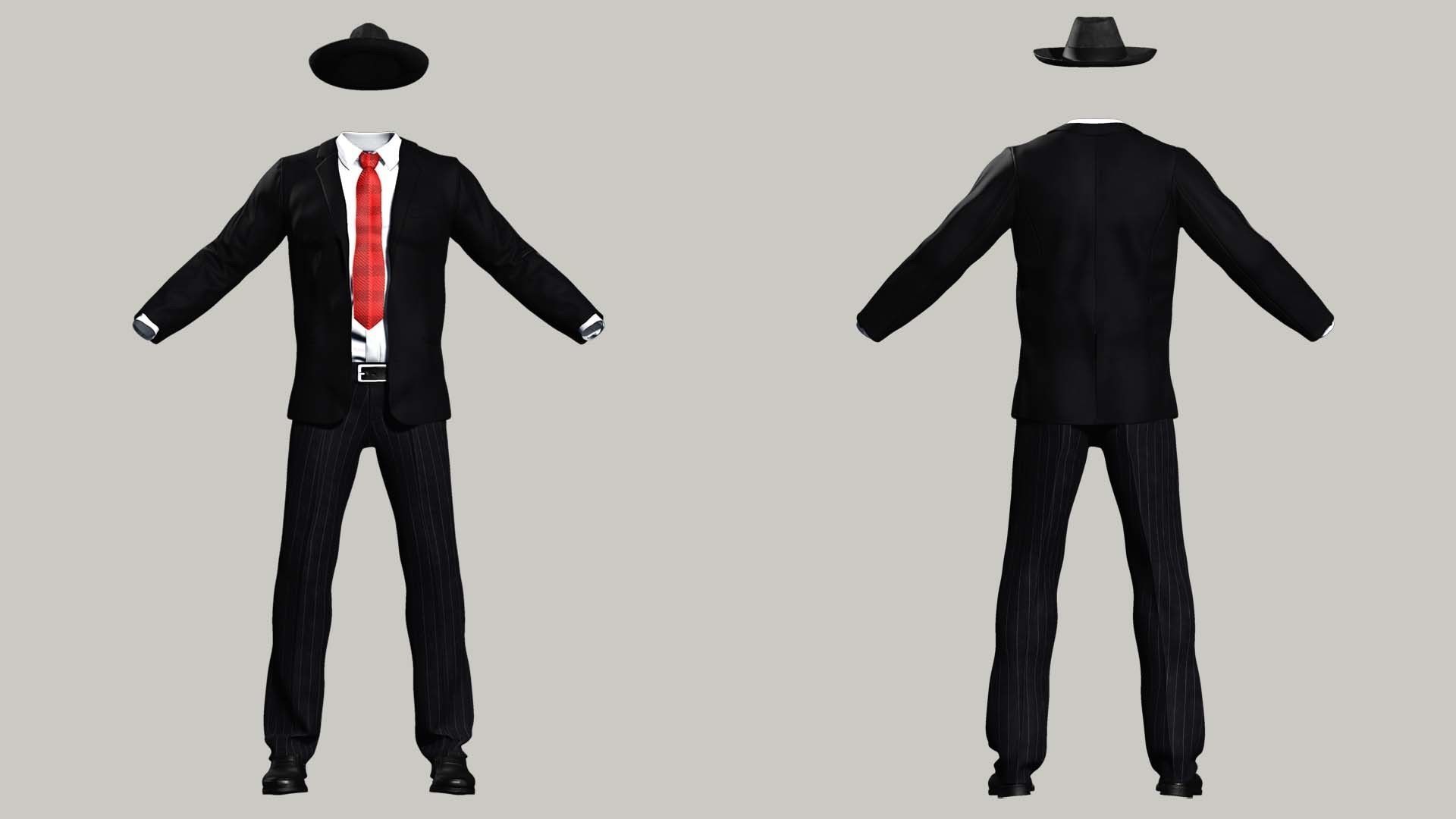 Marcus - Classic Mafia Figure Low-poly 3D model_4