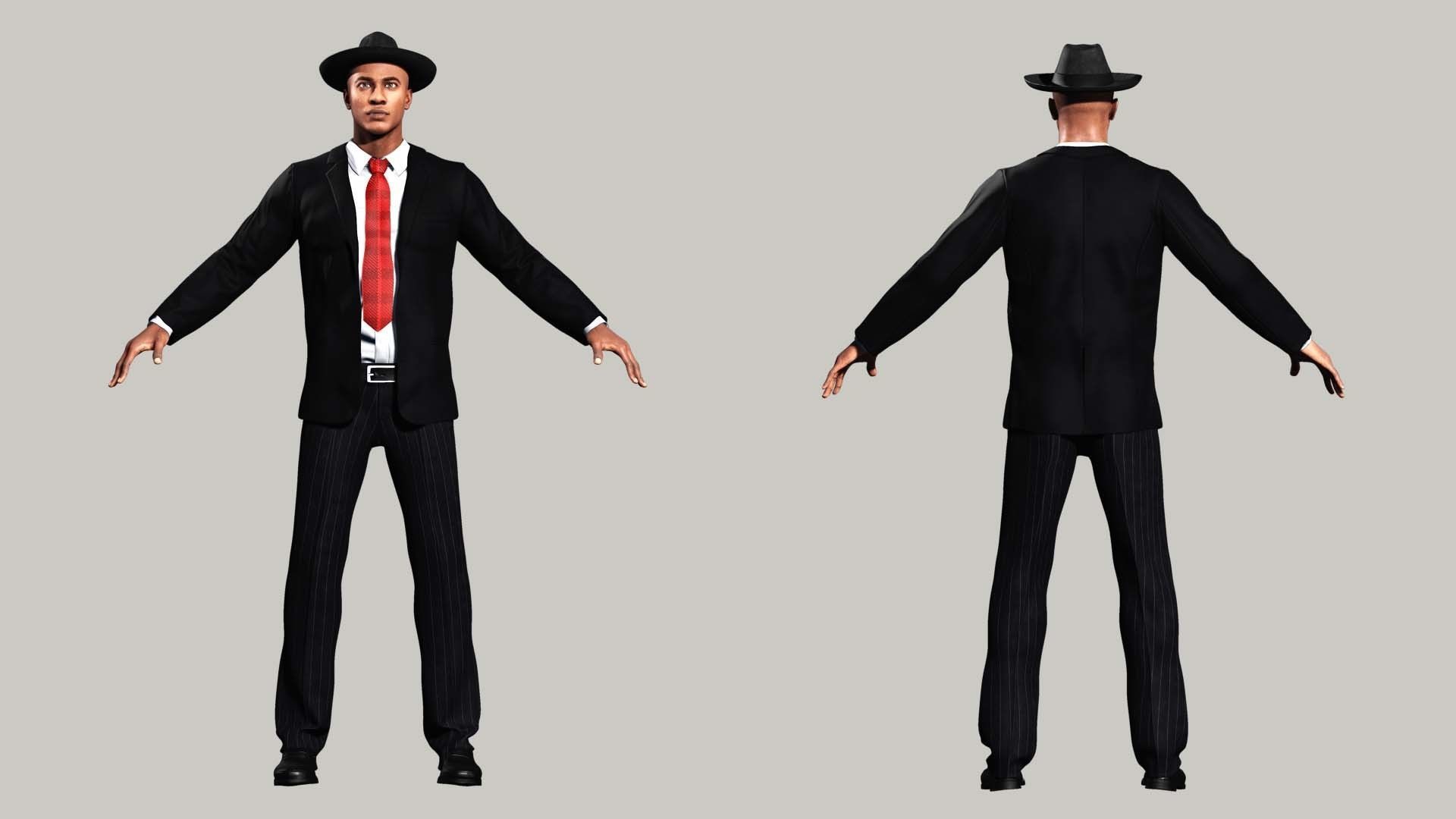 Marcus - Classic Mafia Figure Low-poly 3D model_2