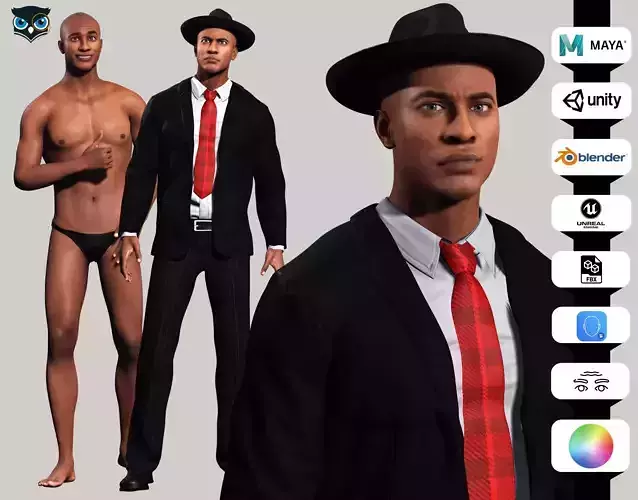Marcus - Classic Mafia Figure Low-poly 3D model