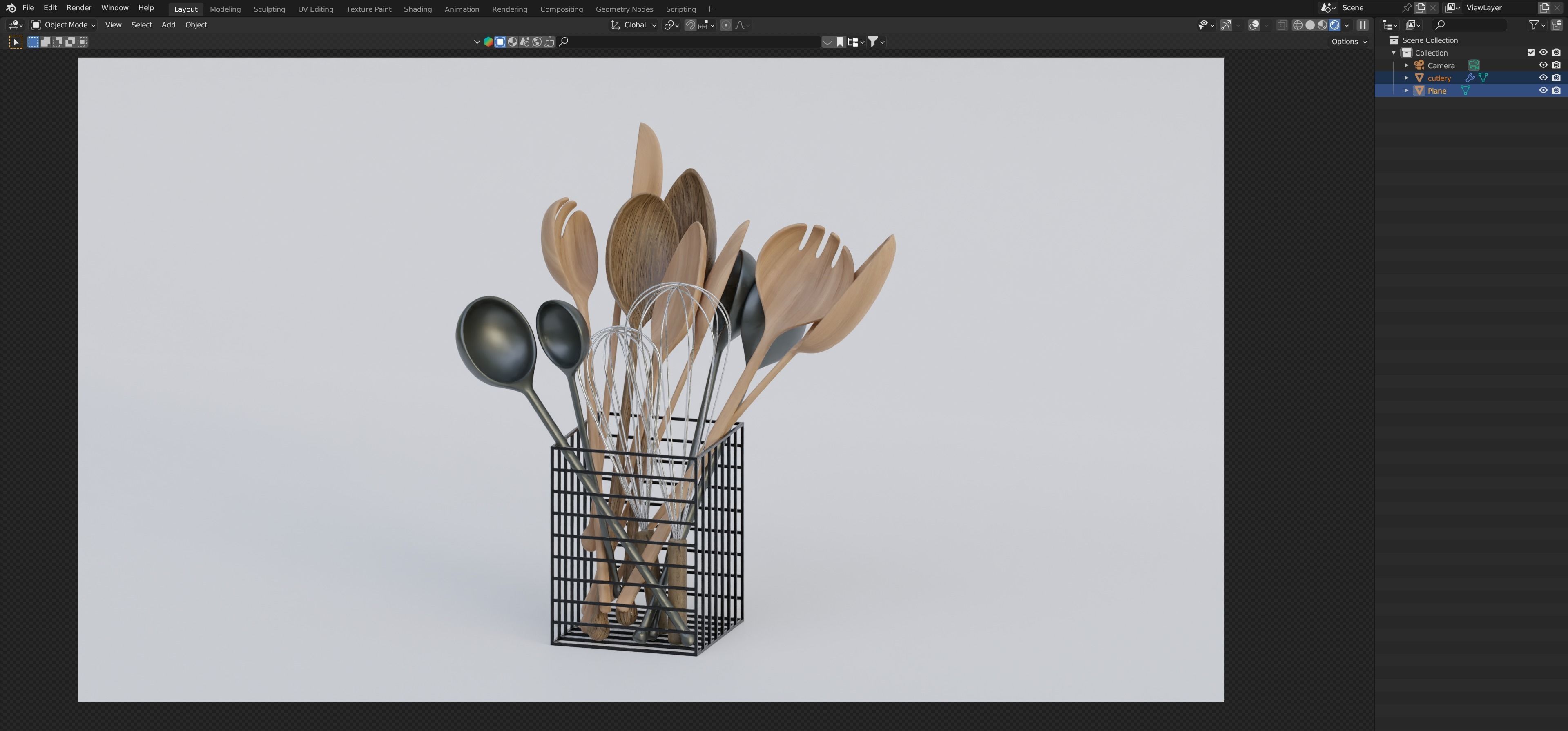 kitchen tableware set 3D model_8
