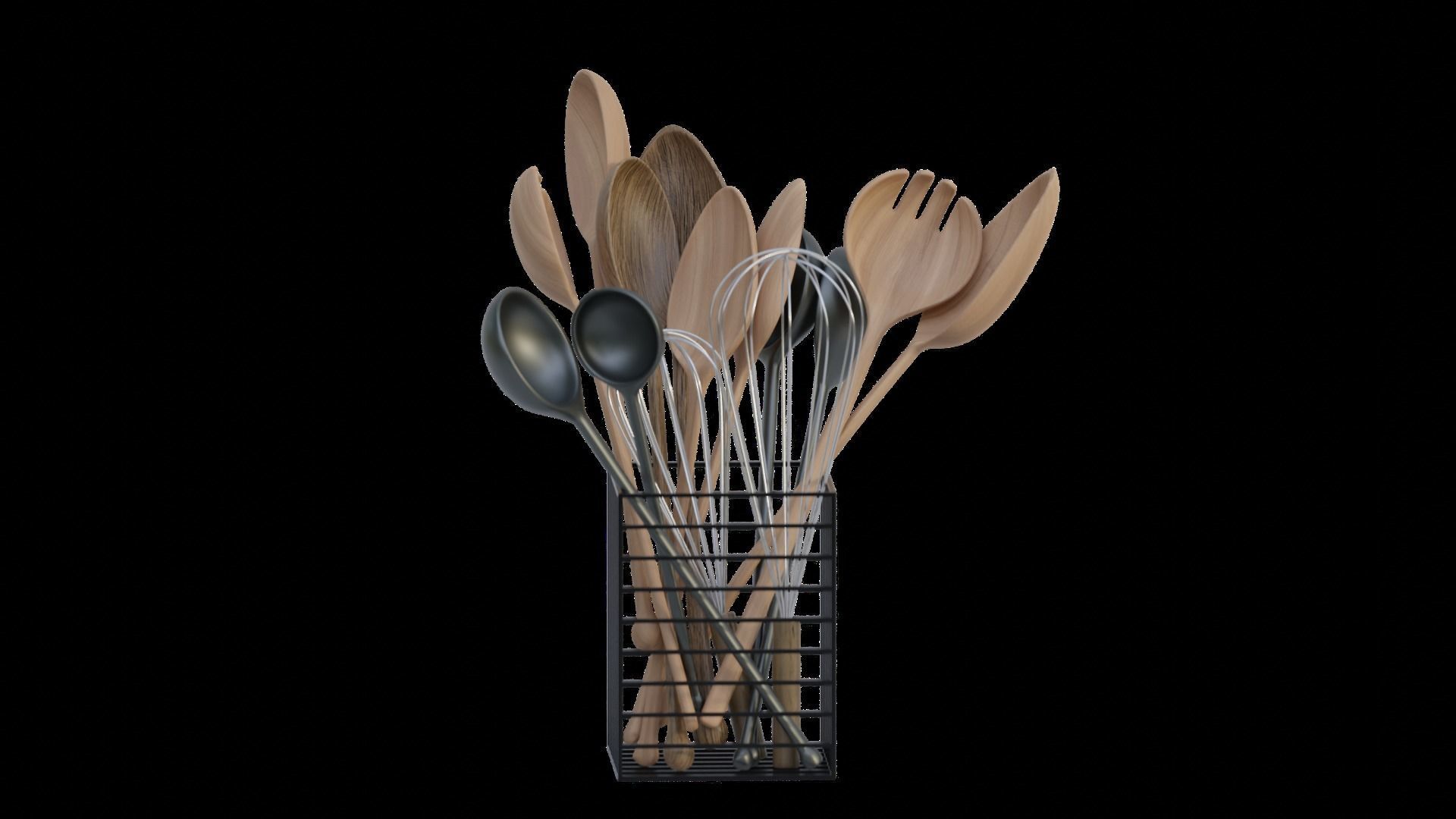 kitchen tableware set 3D model_5