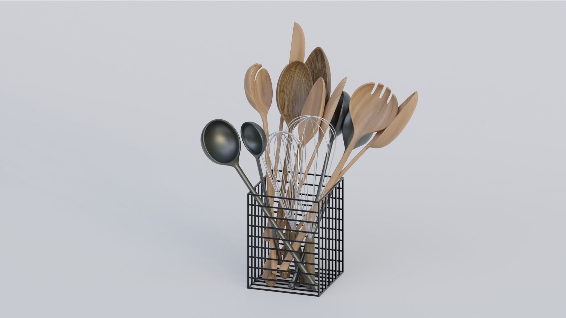 kitchen tableware set 3D model_4