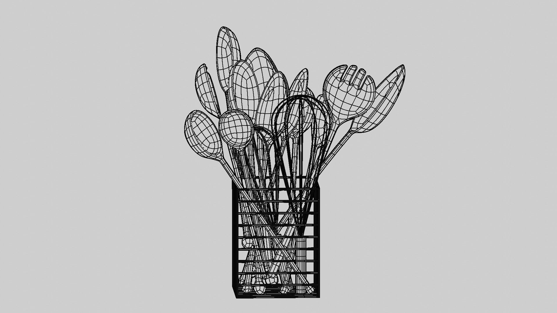 kitchen tableware set 3D model_7