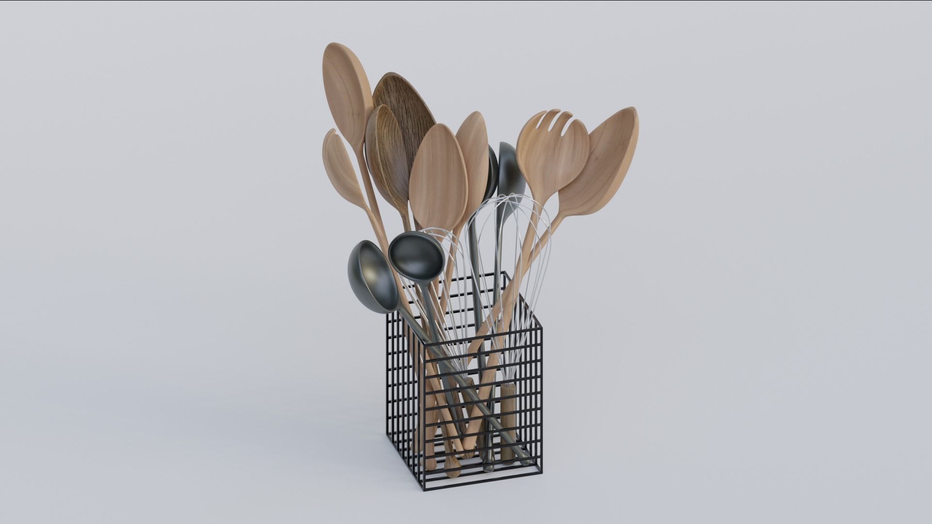 kitchen tableware set 3D model_2