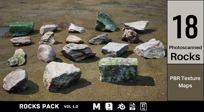 Rocks Pack Photoscanned Low Poly Low-poly 3D model