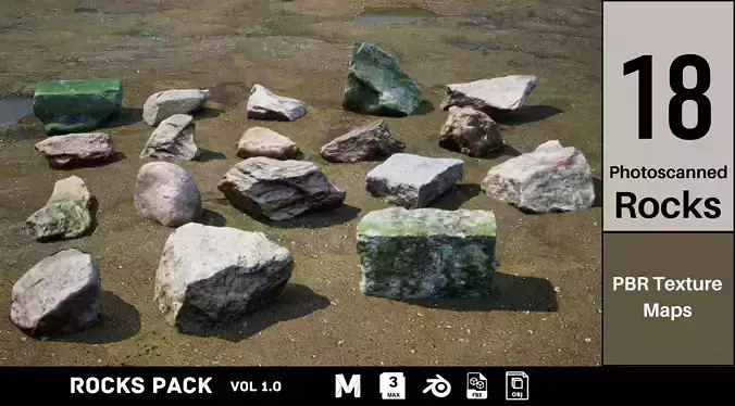Rocks Pack Photoscanned Low Poly