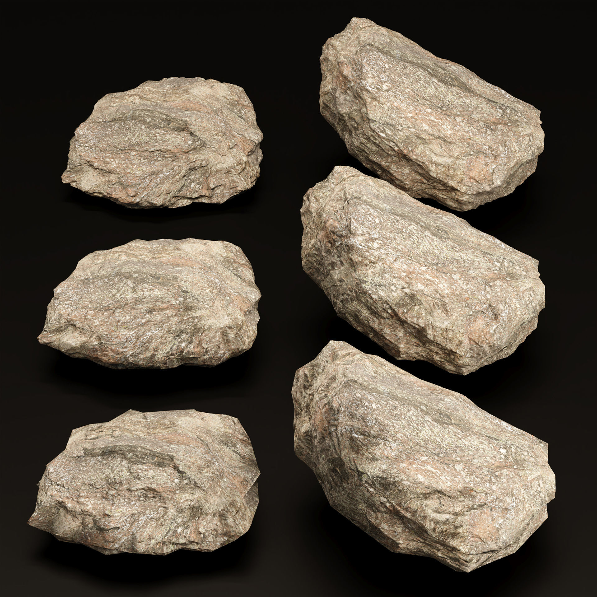 Low Poly Rock Asset collection vol 218 Low-poly 3D model_5