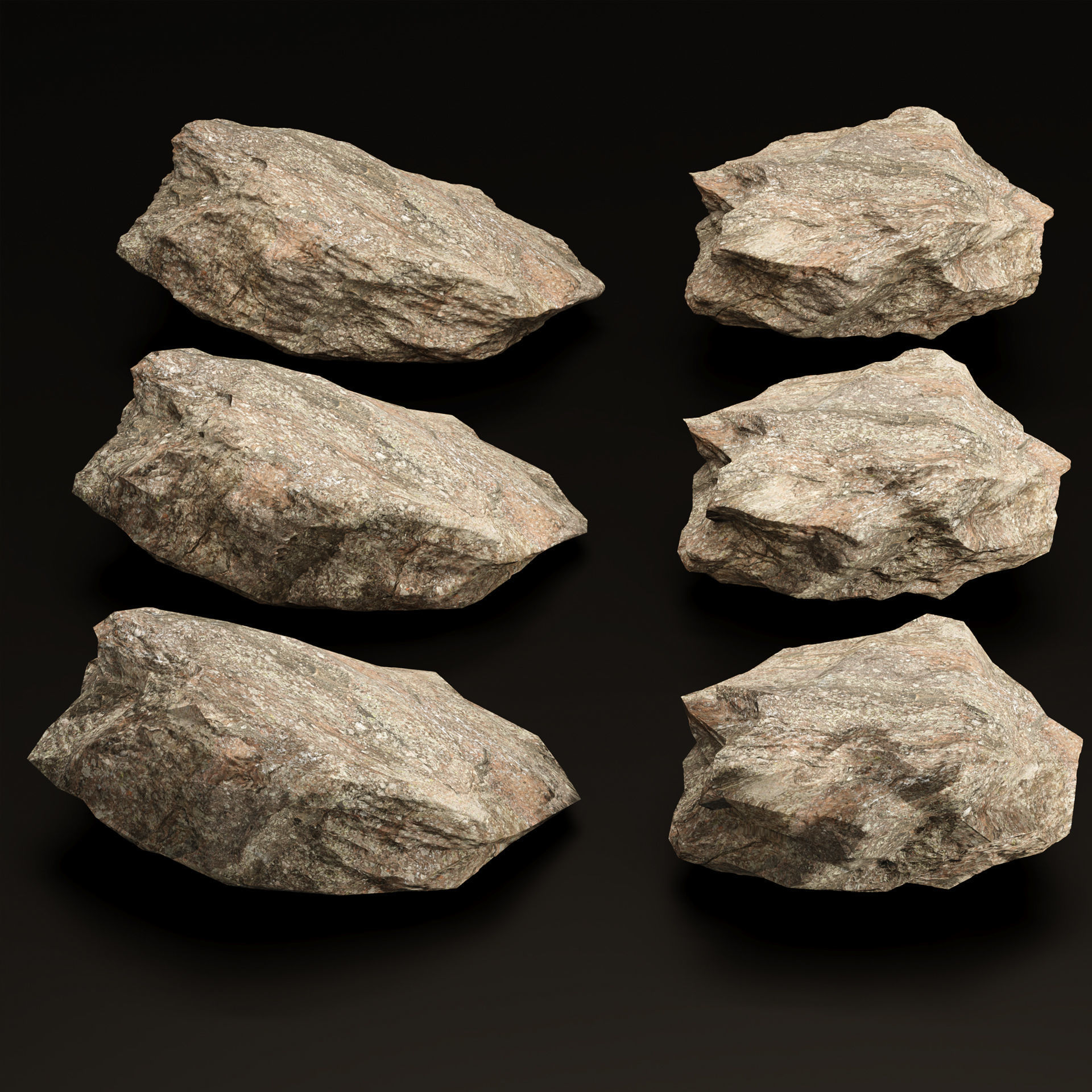 Low Poly Rock Asset collection vol 218 Low-poly 3D model_3