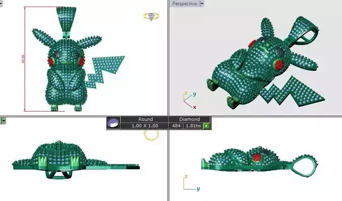 Rabit diamond pendent  3D print model