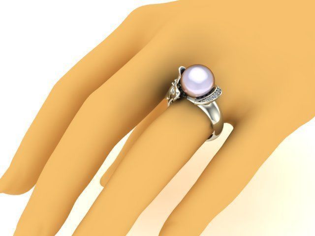 Pearl ring real made 3D print model_1