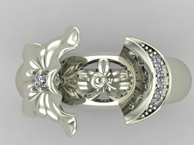 Pearl ring real made 3D print model_6