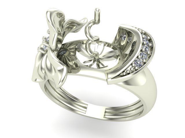 Pearl ring real made 3D print model_4