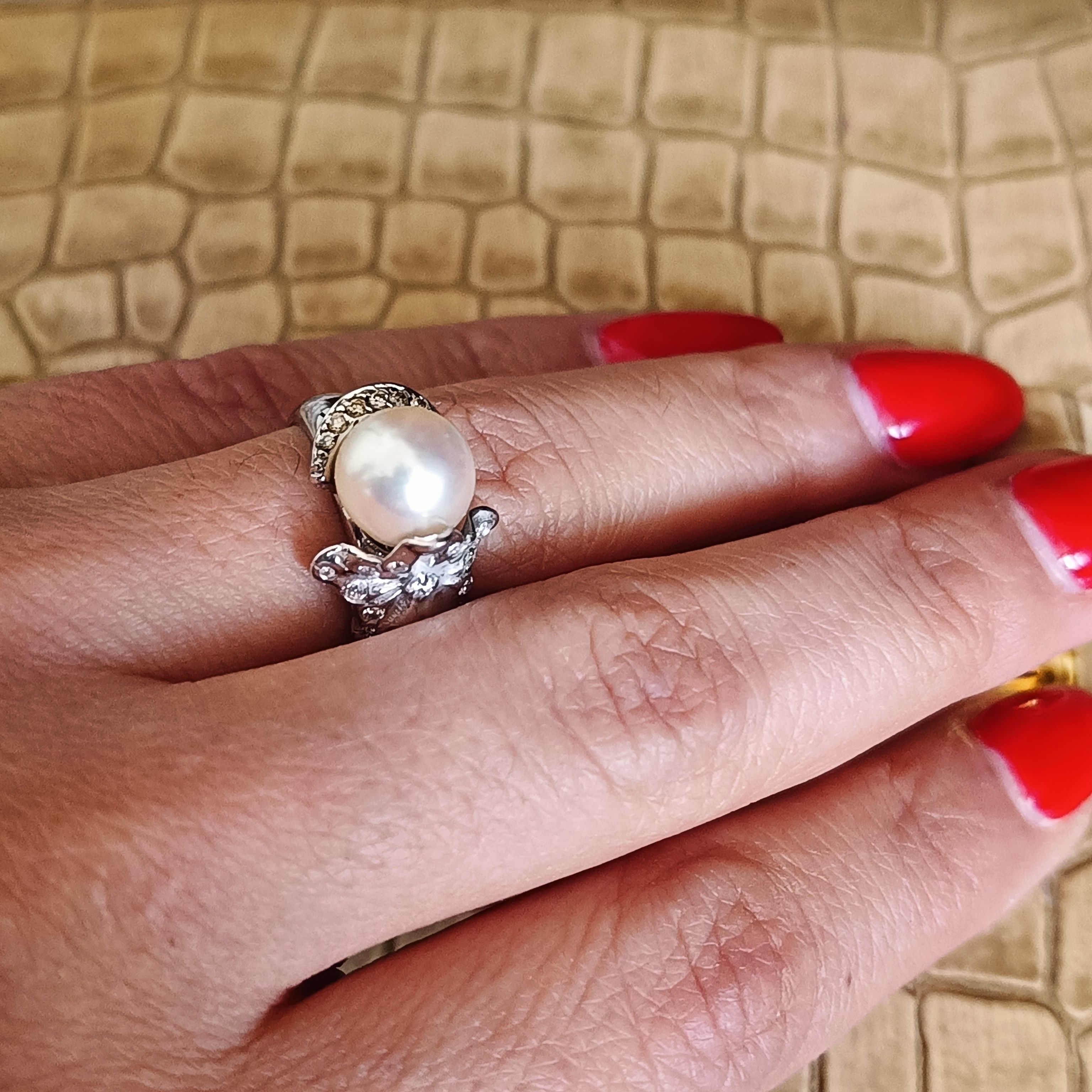 Pearl ring real made 3D print model_10