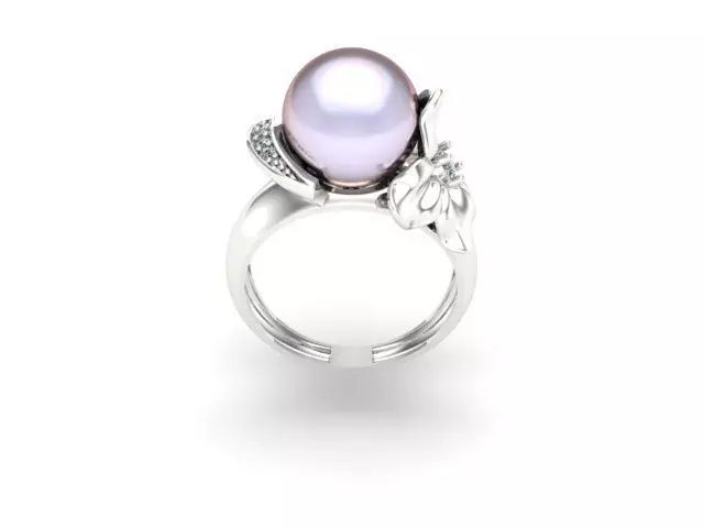 Pearl ring real made 3D print model_0