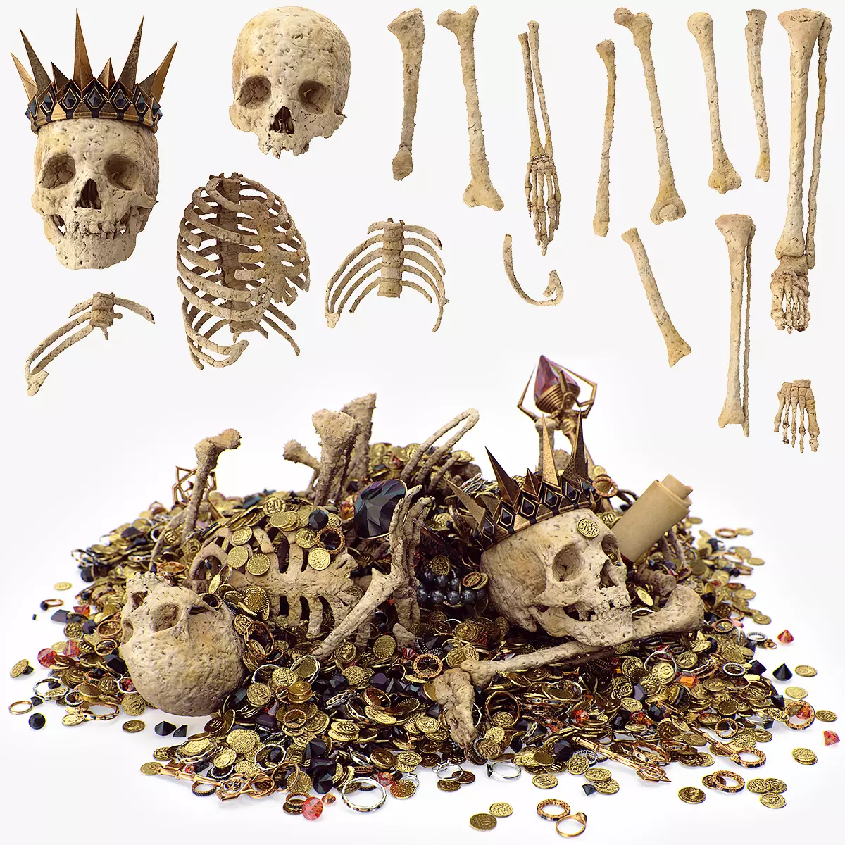 Undead treasure 3D model_0