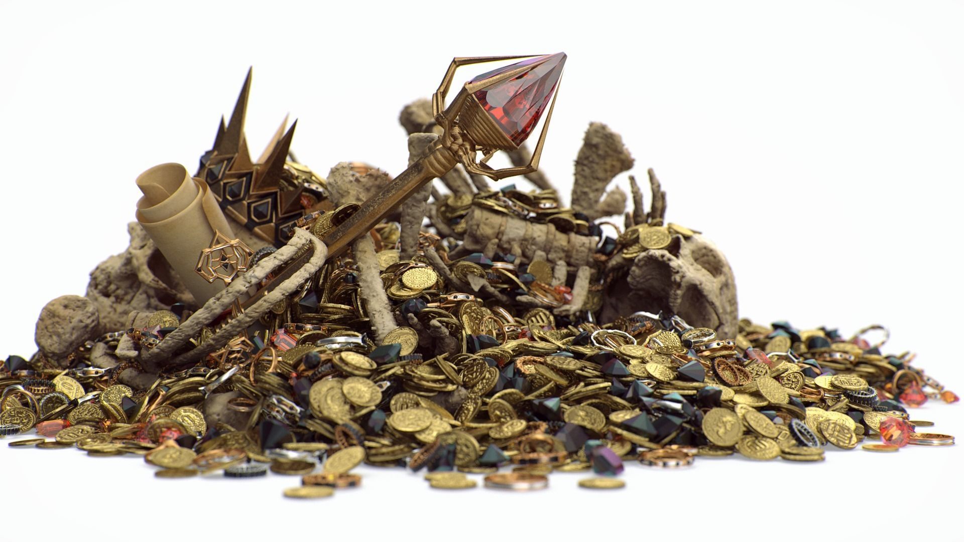 Undead treasure 3D model_2