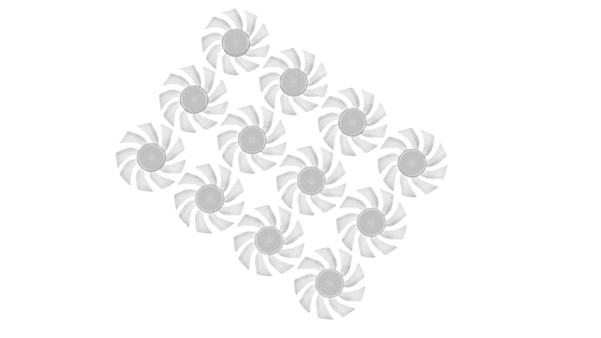 Transparent Colored Power Supply Unit Fan Blades Set 3D model_11