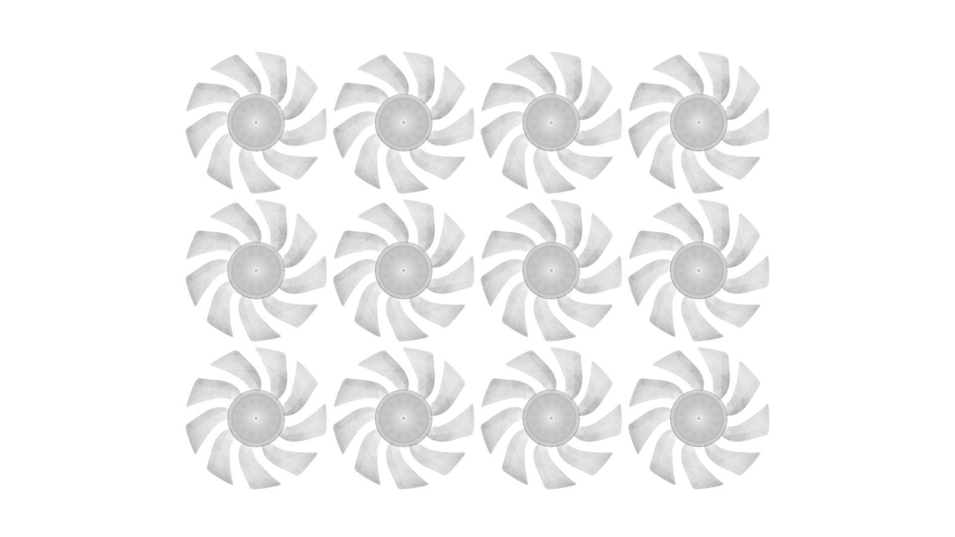 Transparent Colored Power Supply Unit Fan Blades Set 3D model_13