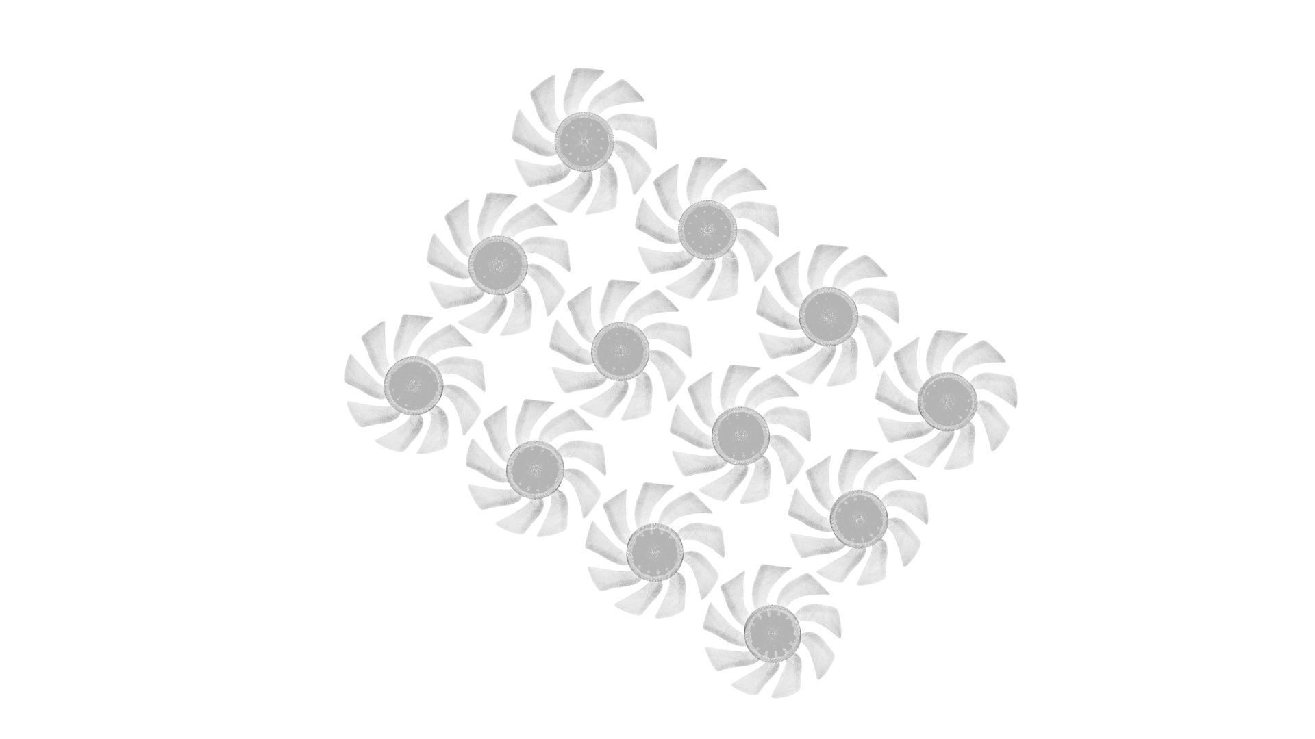 Transparent Colored Power Supply Unit Fan Blades Set 3D model_12