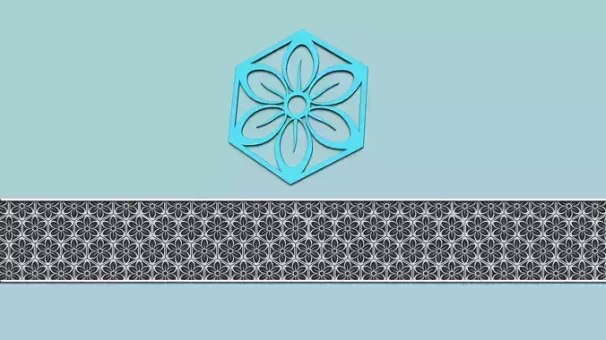 Hexagonal Wall Panel A12 Flower - Interior Design Decoration