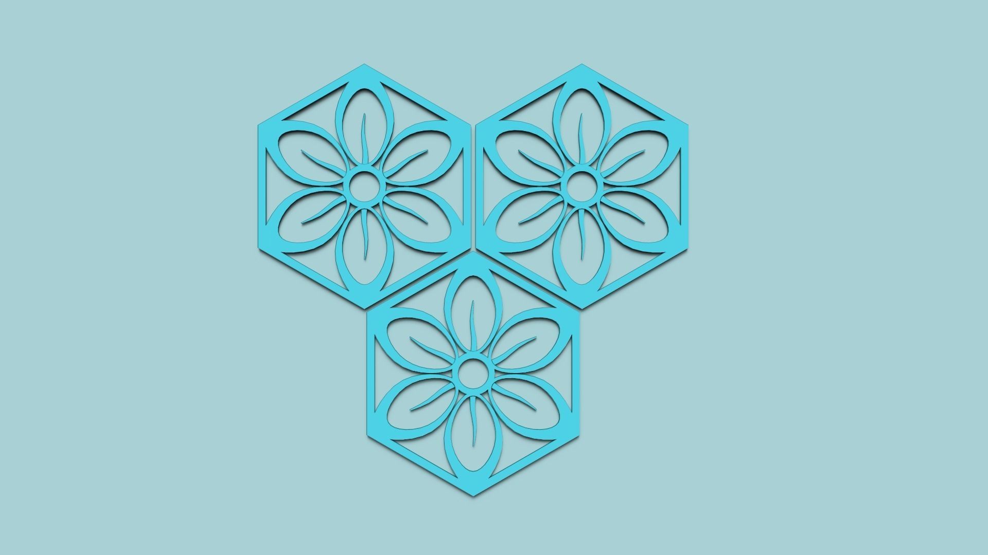 Hexagonal Wall Panel A12 Flower - Interior Design Decoration 3D print model_4