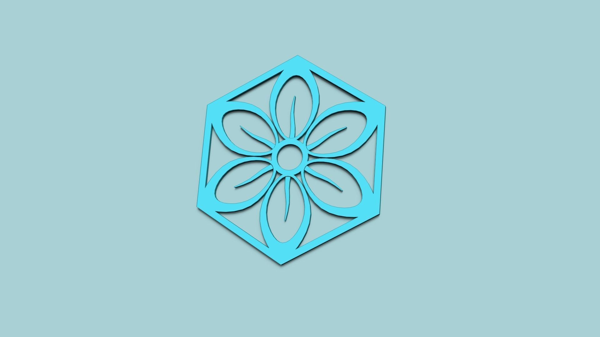 Hexagonal Wall Panel A12 Flower - Interior Design Decoration 3D print model_1