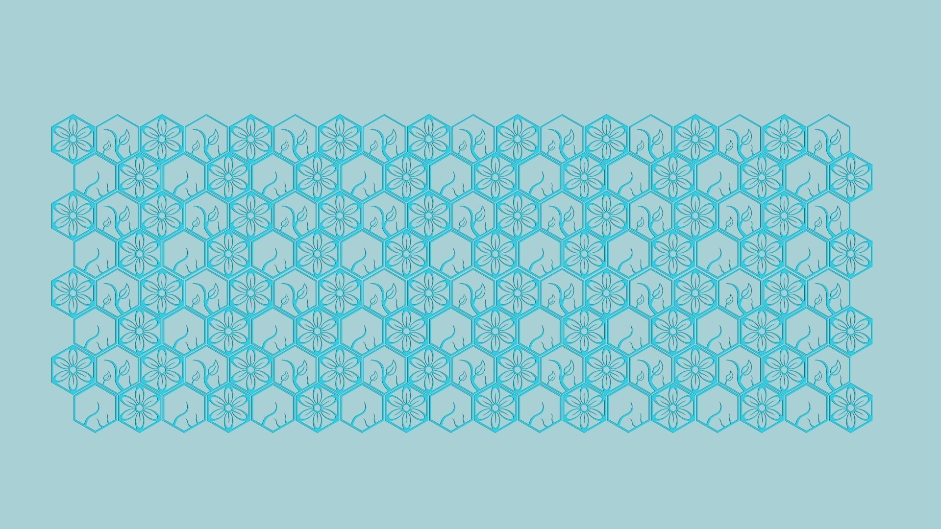 Hexagonal Wall Panel A13 Floral - Interior Design Decoration 3D print model_8