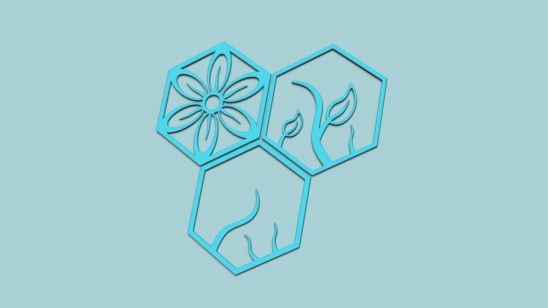 Hexagonal Wall Panel A13 Floral - Interior Design Decoration 3D print model_4