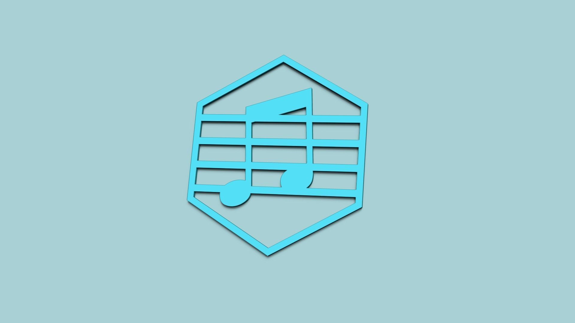 Hexagonal Wall Panel A14 Music - Interior Design Decoration 3D print model_11